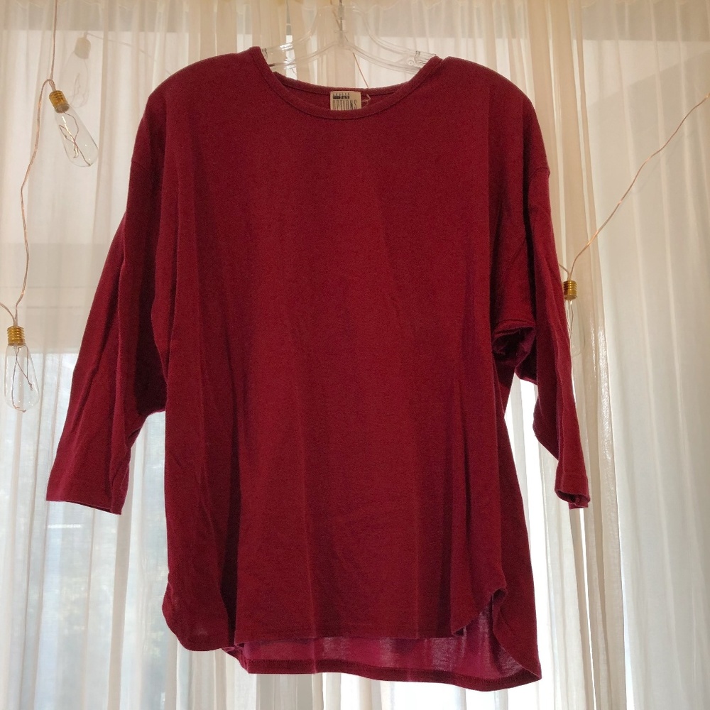 Maroon 3/4 Sleeve Confortable Blouse